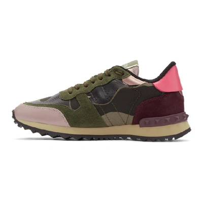 Shop Valentino Green  Garavani Camo Rockrunner Trainers In 0ph Army Gr