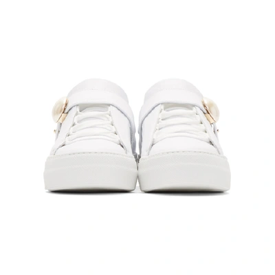 Shop Nicholas Kirkwood White Pearlogy Sneakers In W02 White