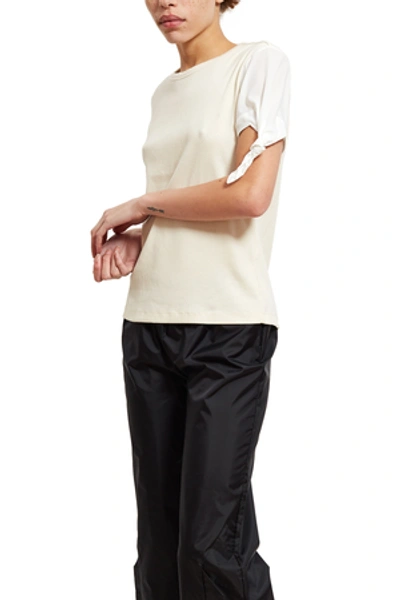 Shop Jw Anderson Opening Ceremony Silk Sleeve Single Knot T-shirt In Calico 6674838