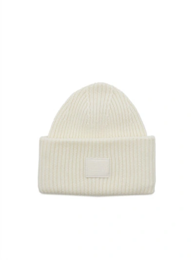 Shop Acne Studios Opening Ceremony Pansy Wool Beanie In Natural White