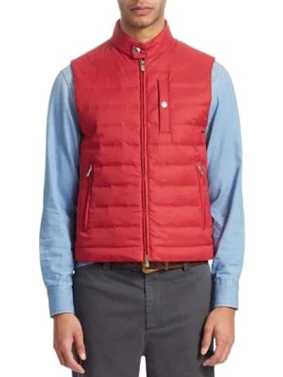 Shop Brunello Cucinelli Reversible Puffer Vest In Strawberry