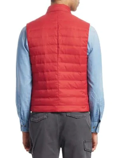 Shop Brunello Cucinelli Reversible Puffer Vest In Strawberry