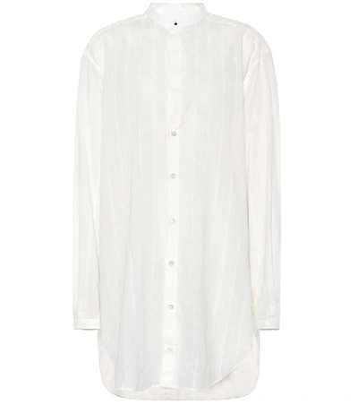 Shop Saint Laurent Oversized Cotton Shirt In White
