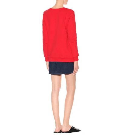 Shop Calvin Klein Jeans Est.1978 Printed Cotton Jersey Sweater In Red