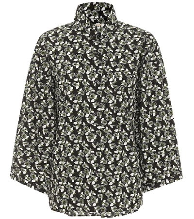 Shop Marni Floral-printed Cotton Shirt In Green