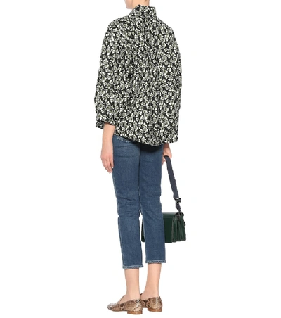Shop Marni Floral-printed Cotton Shirt In Green