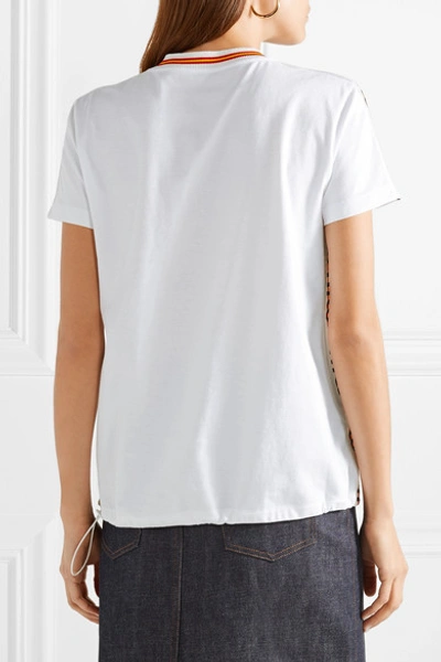 Shop Miu Miu Striped Cotton-jersey T-shirt