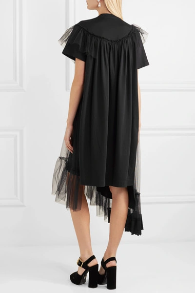 Shop Simone Rocha Layered Cotton-jersey And Tulle Dress