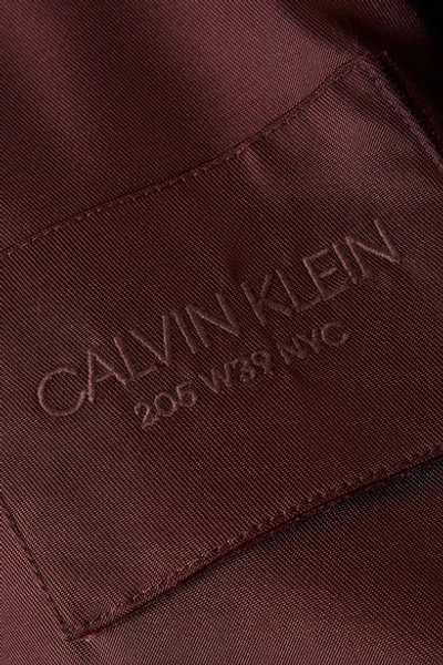 Shop Calvin Klein 205w39nyc Oversized Satin-twill Bomber Jacket In Merlot