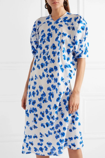 Shop Lemaire Floral-print Silk-twill Midi Dress