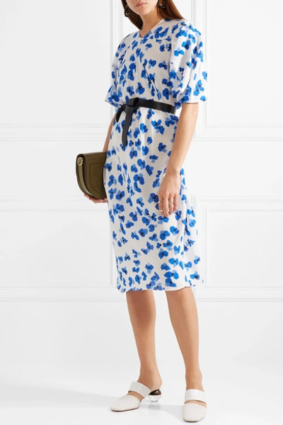 Shop Lemaire Floral-print Silk-twill Midi Dress