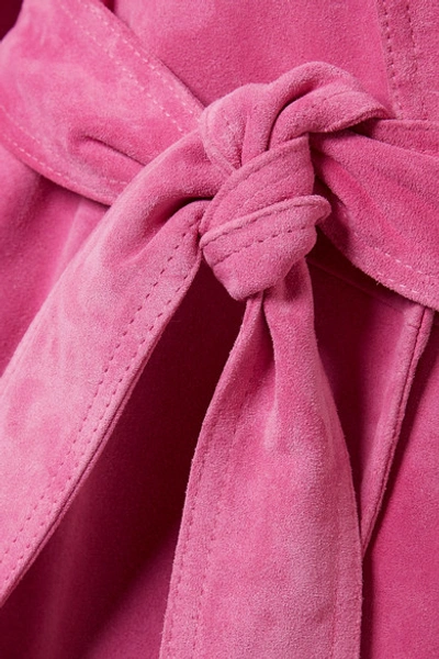 Shop Calvin Klein 205w39nyc Suede Trench Coat In Fuchsia