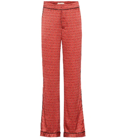 Shop Johanna Ortiz Florinda Silk Trousers In Red