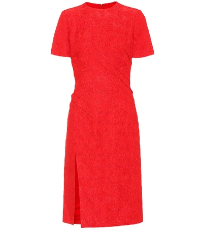 Shop Oscar De La Renta Cloqué Dress In Red