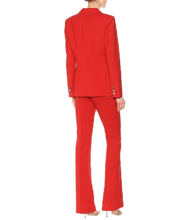 Shop Versace Stretch Wool Blazer In Red