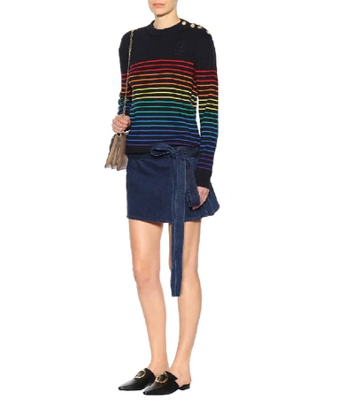 Shop Jw Anderson Striped Wool Sweater In Blue