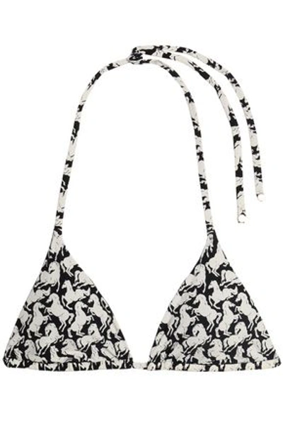 Shop Stella Mccartney Woman Printed Triangle Bikini Top Black