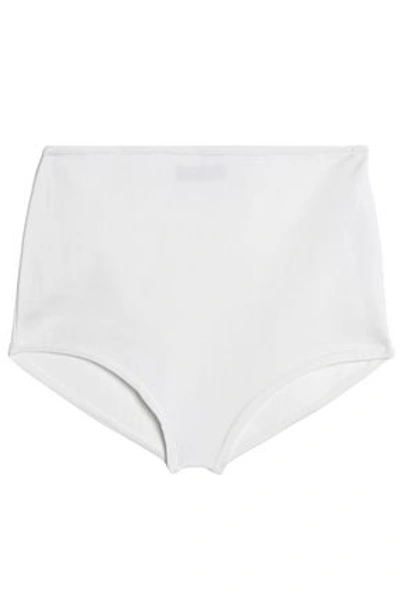 Shop Balmain Woman Stretch-knit Shorts White