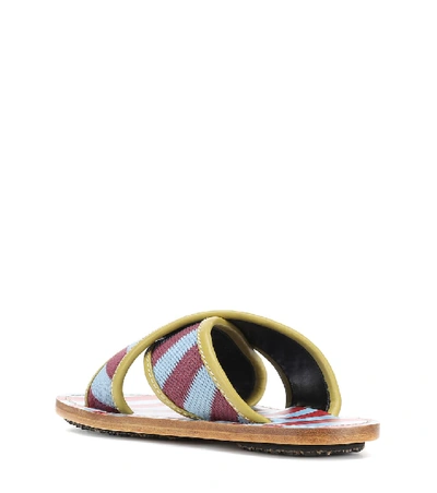 Shop Marni Striped Sandals In Multicoloured