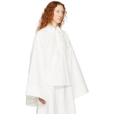 Shop A.w.a.k.e. White Kimono Sleeve Shirt