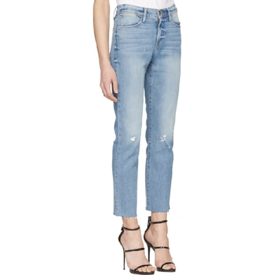 Shop Frame Blue Le High Straight Jeans In Surrey