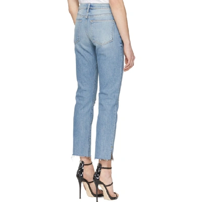 Shop Frame Blue Le High Straight Jeans In Surrey