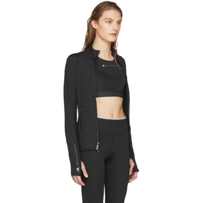 Shop Adidas By Stella Mccartney Black Essentials Midlayer Zip-up Jacket