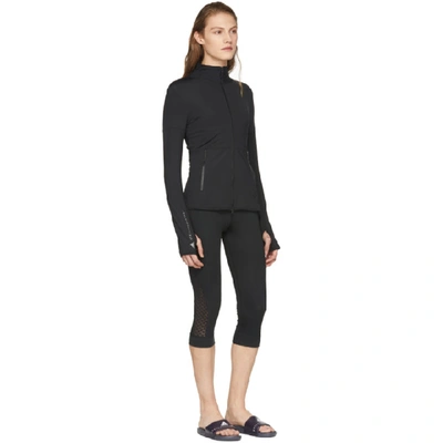 Shop Adidas By Stella Mccartney Black Essentials Midlayer Zip-up Jacket