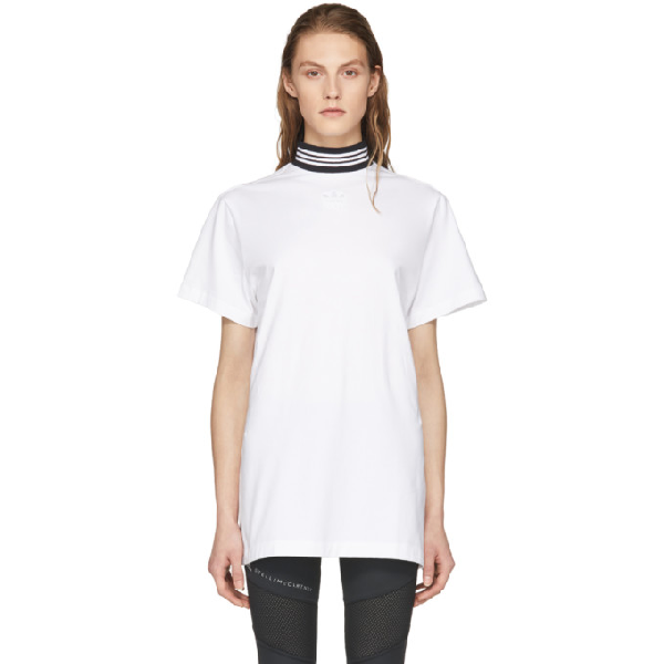 Adidas Originals Longline T-shirt With Three Stripe High Neck - Black |  ModeSens