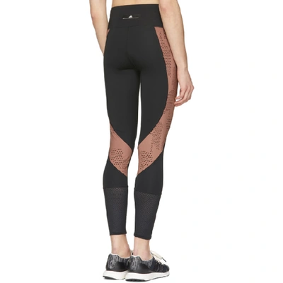 Shop Adidas By Stella Mccartney Black & Pink Training Tights