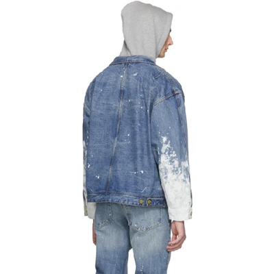 Shop Fear Of God Indigo Selvedge Denim Work Jacket In Vintage Indigo