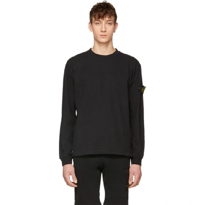 Stone Island Black Long Sleeve Arm Badge T-shirt | ModeSens