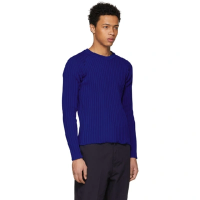 Shop Ami Alexandre Mattiussi Blue Crewneck Sweater In 490 Nl Roi