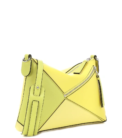 Shop Loewe Puzzle Mini Leather Shoulder Bag In Yellow