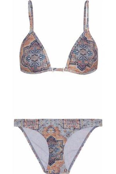 Shop Zimmermann Woman Printed Triangle Bikini Azure