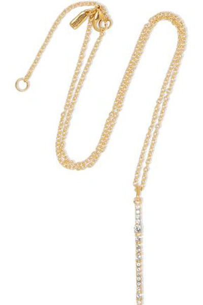 Shop Elizabeth And James Woman Twiggy Gold-tone Crystal Necklace Gold