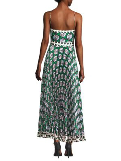 Shop Milly Stencel Floral-print Dress In Green Multi