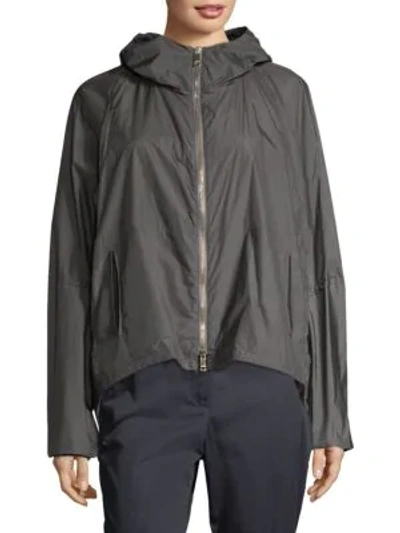 Shop Jil Sander Hooded Parachute Jacket In Grey