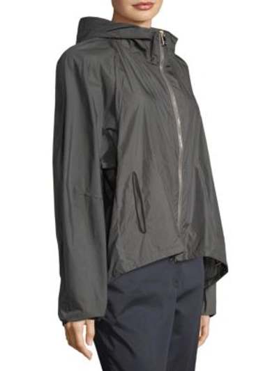 Shop Jil Sander Hooded Parachute Jacket In Grey