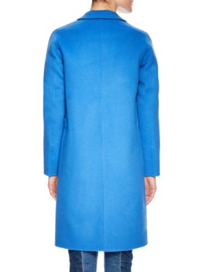 Shop Sandro Dilan Wool Coat In Cerulean Blue
