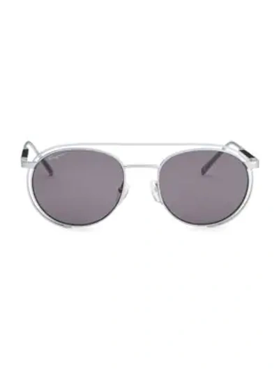 Shop Ferragamo 54mm Metallic Aviator Sunglasses In Silver