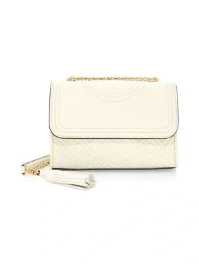 Shop Tory Burch Fleming Small Leather Shoulder Bag In Birch