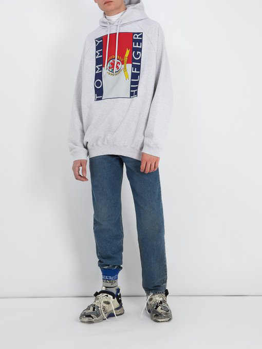 vetements x tommy hilfiger hoodie grey