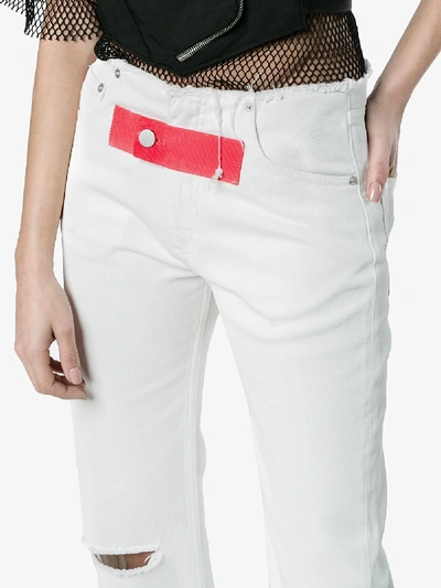 Shop Alyx Raw Trims Straight Leg Jeans In White