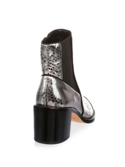 Shop Alexandre Birman Margareth Metallic Python Boots In Grafite Black