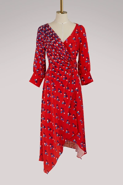 Shop Peter Pilotto Silk Midi Dress In Red