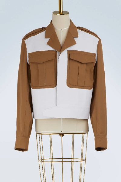 Shop Maison Margiela Canvas Jacket In Camel