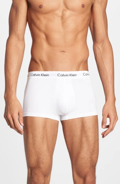 Shop Calvin Klein 3-pack Stretch Cotton Low Rise Trunks In White
