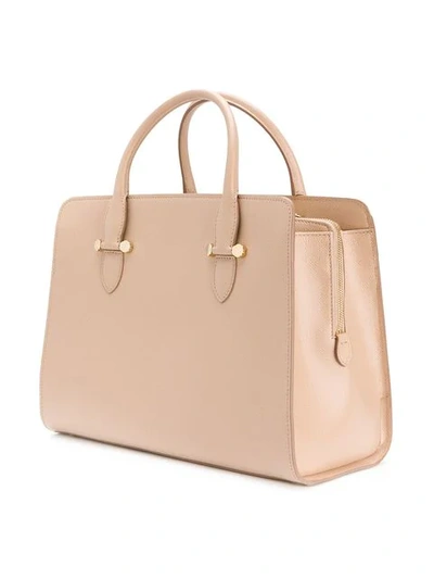 Shop Ferragamo Salvatore  Double Handle Tote Bag - Neutrals