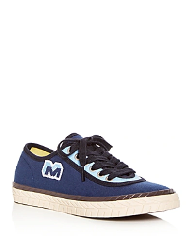 Shop Marni Women's Color-block Lace Up Sneakers In Navy